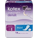 Kotex Maxi Overnight, Reduce Bunching and Twisting, More absorbency, Special Overnight Shape With Wider Ends. - PK of 14 EA