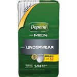 Depend  Super Plus Absorbency Men Underwear Small/Medium - BG of 32 EA