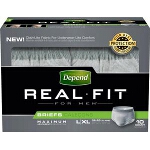 Depend Real Fit Briefs for Men, Large/X-Large fits Waist 38-50