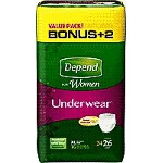 Depend  Super Plus Absorbency Women Underwear Extra-Large - BG of 26 EA
