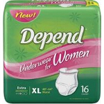 Depend  Extra Absorbency Women Underwear Extra-Large, 48