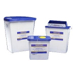 Kendall Healthcare PharmaSafety Sharps Disposal Gasketed Container, 2 gal, Hinged Lid - CA of 20 EA