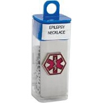 Apex Medical Epilepsy Necklace in Vial, Stainless Steel, Hypo-allergenic - 1 EA