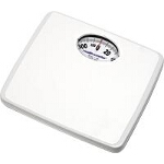 Health O Meter Scales Professional Home Care Mechanical Floor Scale 330 lb Capacity, White, Durable Non-skid Platform Mat - 1 EA