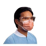 Kimberly Clark Prof Fluidshield Fog-free Procedure Mask with Earloops, Orange Outer Facing White Inner Facing,with Pleat-style, Foam Band - BX of 40 EA