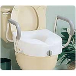 Carex  E-Z Lock Raised Toilet Seat with Arms, 15-1/2