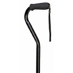 Mabis DMI Healthcare Deluxe Adjustable Aluminum Cane with Offset Handle Black, 31
