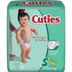 Prevail  Cuties Baby Diaper Size 5, 27 lb - Qty: BG of 27 EA