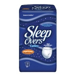 Sleep Overs  Youth Pants 65 to 125 lb Large or Extra to Large, White, Prevents Odors - Qty: BG of 12 EA