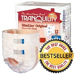 Tranquility SlimLine Fitted Briefs ( Sizes: Junior, Extra Small, Small, Medium, Large, XL ) Each Pair Holds 10-24 Ounces of Fluid